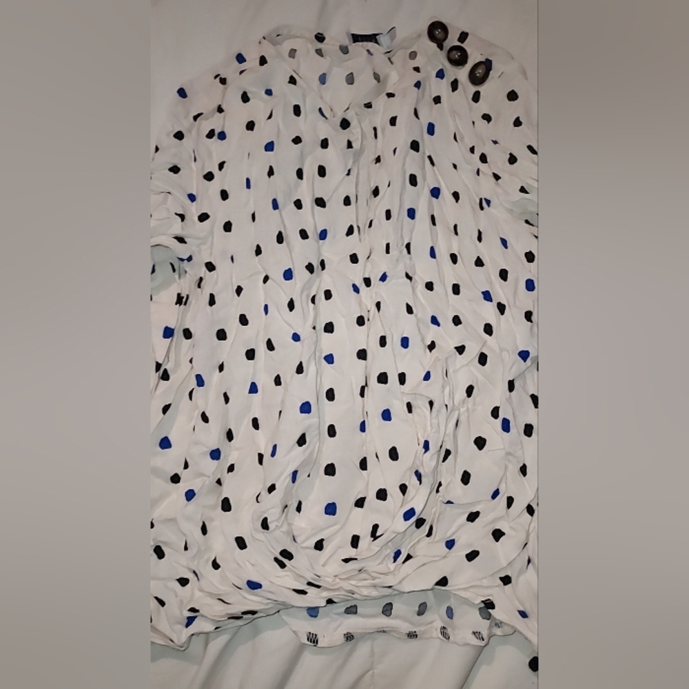 Chic Polka Dot Blouse with Button Detail